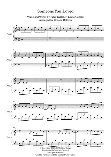 Someone You Loved (arr. Roxana Belibou)