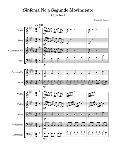 Sinfonía No.4(Segundo Movimiento)-Beautiful things Op.5 No.1