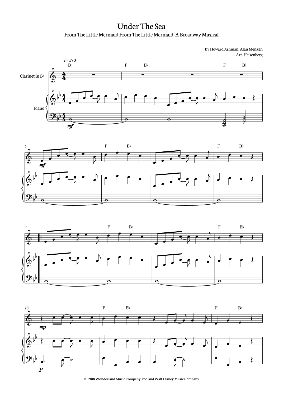 Under The Sea (arr. Heisenberg)