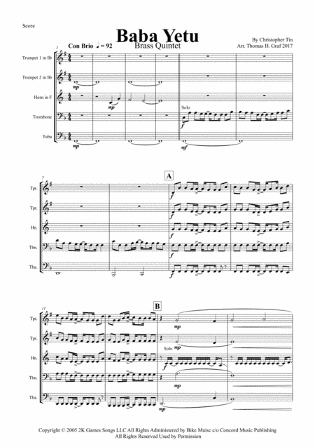 Baba Yetu (arr. Thomas H. Graf)