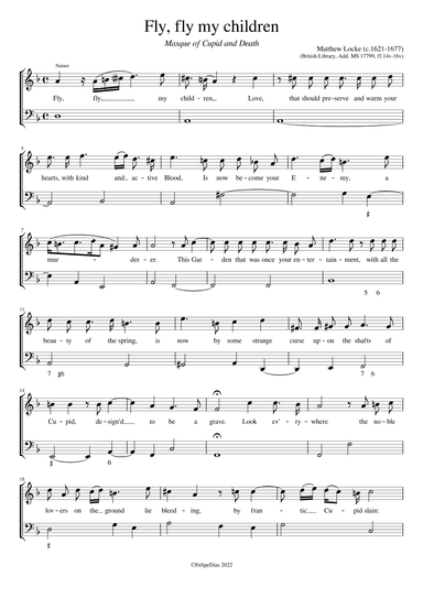 Fly, fly my children (from Masque of Cupid and Death) (arr. Early Music Scores)