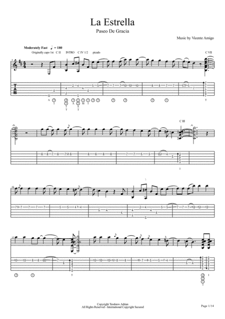 Vicente Amigo - Paseo De Gracia - 9 - La Estrella (arr. Teodorov Adrian)