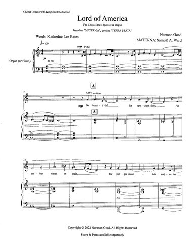 Lord of America - Octavo (arr. Norman Goad)