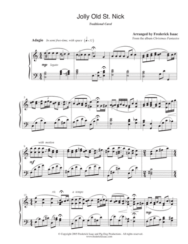 Jolly Old St. Nick  Arranged by Frederick Isaac (arr. Frederick Isaac)