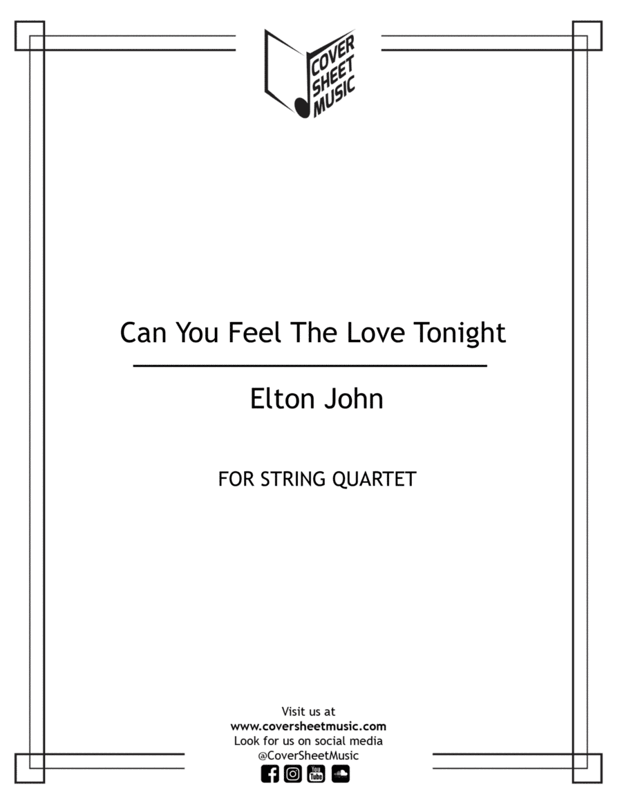 Can You Feel The Love Tonight (arr. Jose Quintana)
