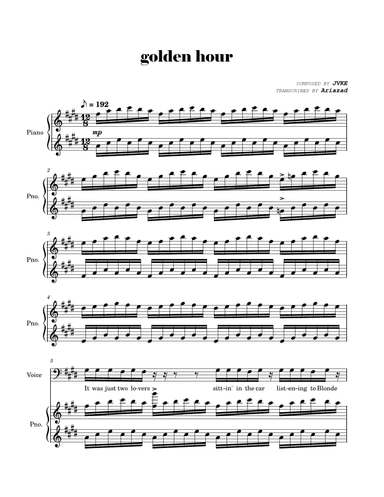 Golden Hour (arr. Ariazad)