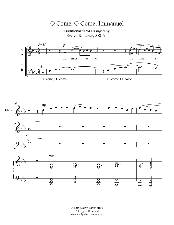 O Come, O Come Immanuel (arr. Evelyn R Larter)