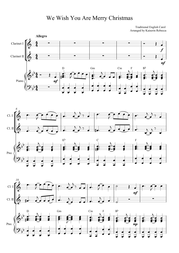 We Wish You Are Merry Christmas (arr. Kaiserin Rebecca)