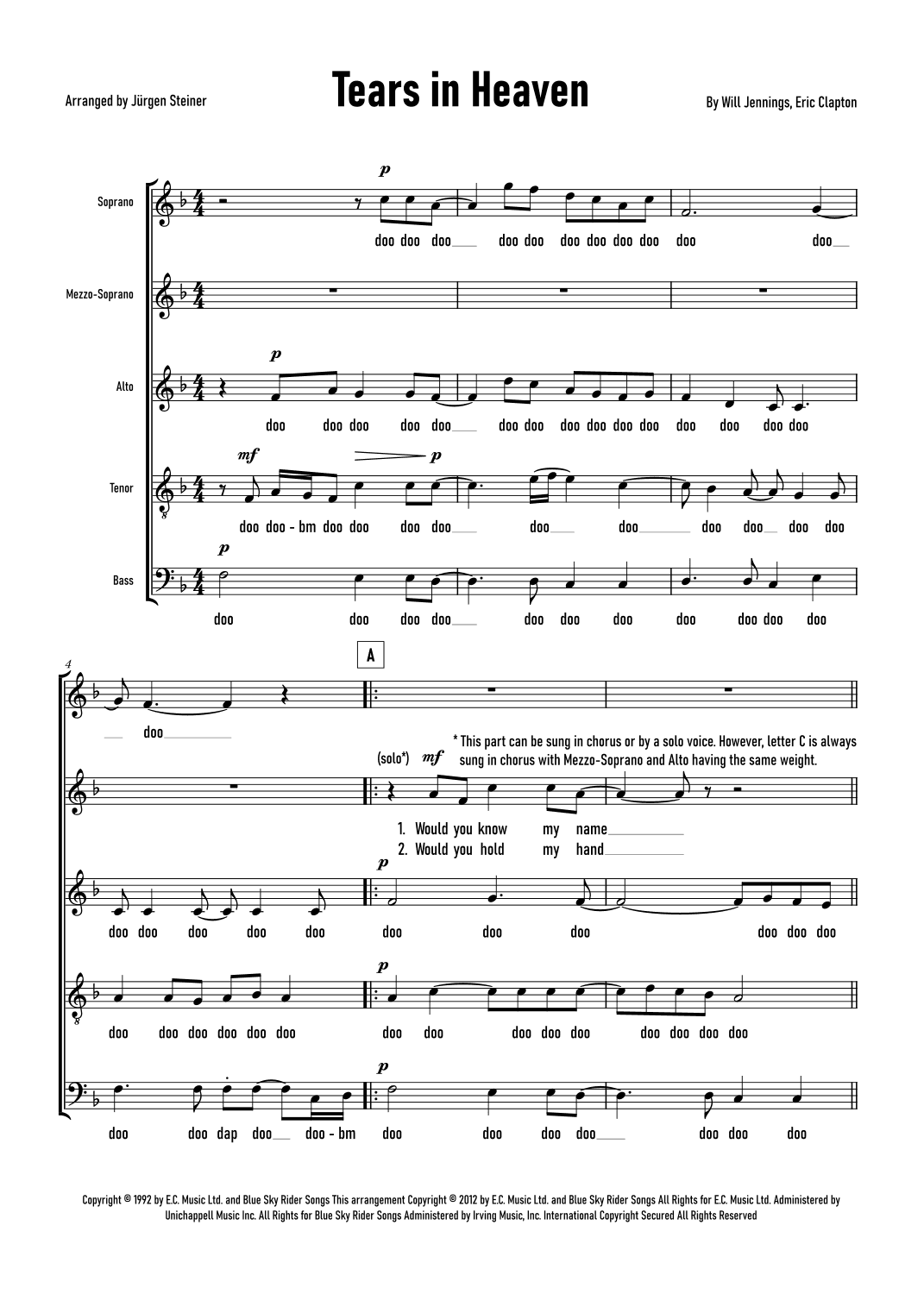 Tears In Heaven (arr. Jürgen Steiner)