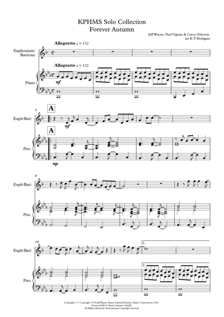 Forever Autumn (arr. Kevin P Holdgate)