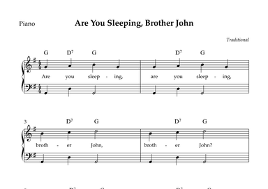 Are You Sleeping, Brother John (Easy) (arr. Wesley S. SIlva)