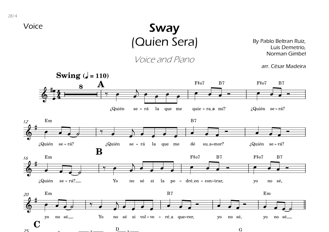 Sway (quien Sera) (arr. César Madeira)