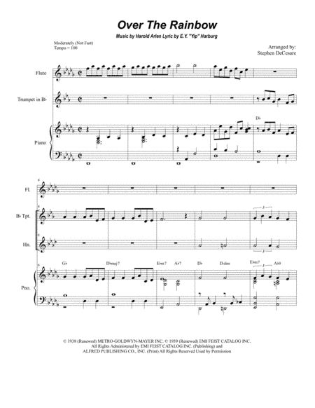 Over The Rainbow (from The Wizard Of Oz) (arr. Stephen DeCesare)