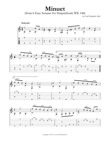 Minuet (from 6 Easy Sonatas for Harpsichord; WK 146) (arr. Mark Phillips)