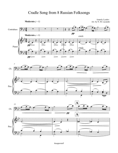Cradle Song from 8 Russian Folksongs (arr. Nick Lacanski)