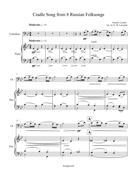 Cradle Song from 8 Russian Folksongs (arr. Nick Lacanski)