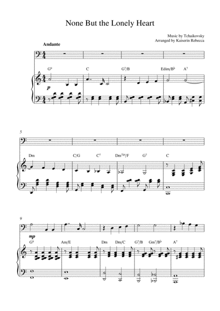 None But the Lonely Heart (arr. Kaiserin Rebecca)