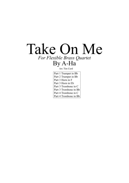 Take On Me (arr. Tim Curd)