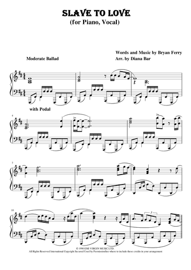 Slave To Love (arr. Diana Bar)