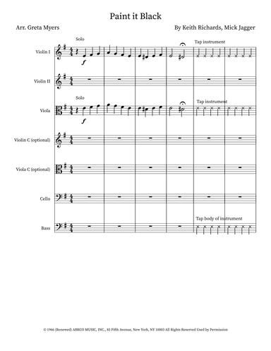 Paint It, Black (arr. Greta Myers)