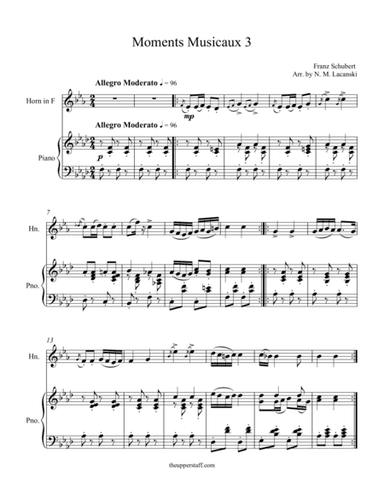 Moments Musicaux 3 (arr. Nick Lacanski)