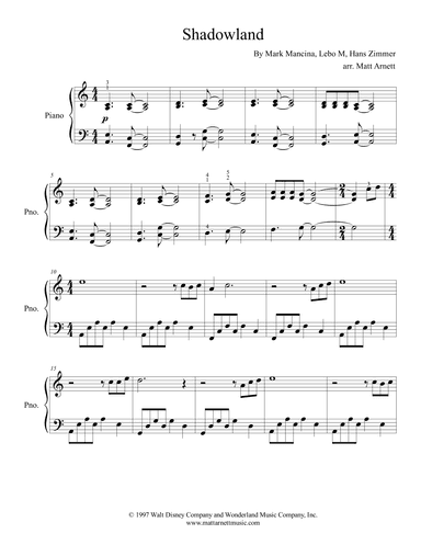 Shadowland (arr. Matt Arnett)