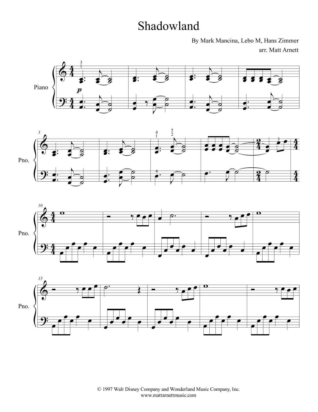 Shadowland (arr. Matt Arnett)