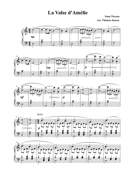 La Valse D'amelie (arr. Thomas Jancso)