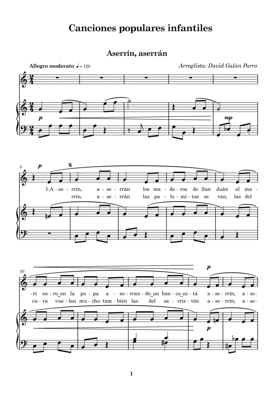 Aserrín, aserrán (arr. Sergio Galan Parro)