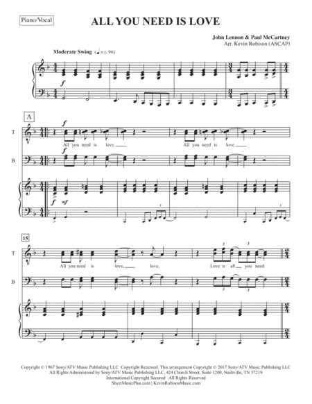All You Need Is Love (arr. Kevin Robison)