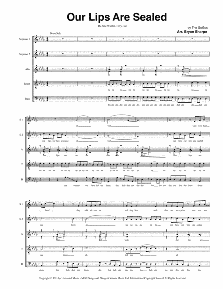 Our Lips Are Sealed (arr. Bryan Sharpe)
