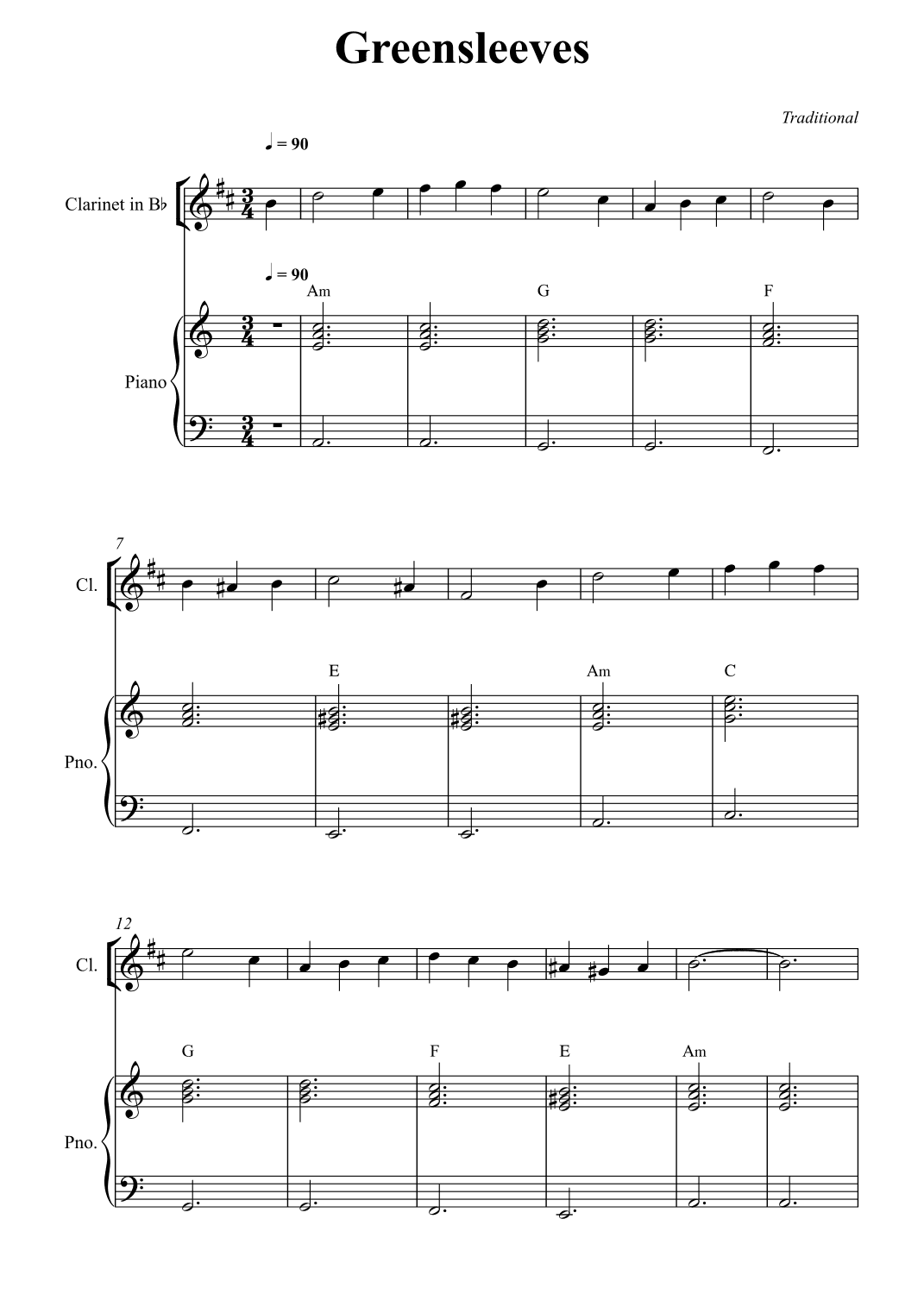 Greensleeves (arr. Wesley S. SIlva)