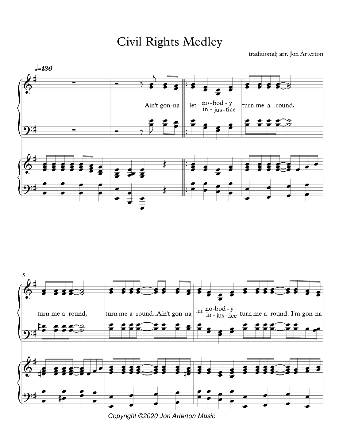 Civil Rights Songs (Medley) (arr. Jon Arterton)