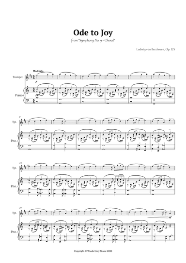 Ode to Joy by Beethoven for Trumpet and Piano (arr. Ander)