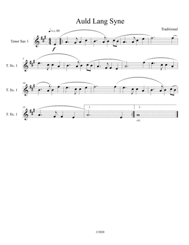 Auld Lang Syne (tenor sax solo) (arr. B. C. Dockery)