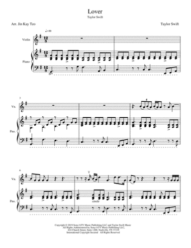 Lover (arr. Jin Kay Teo)