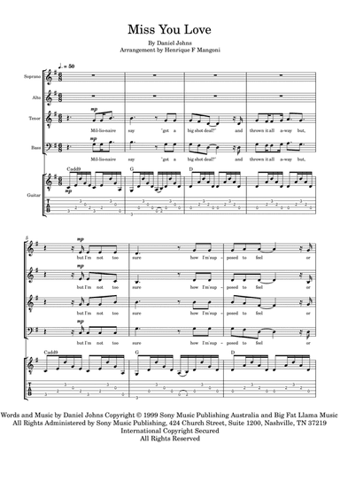 Miss You Love (arr. Henrique F Mangoni)
