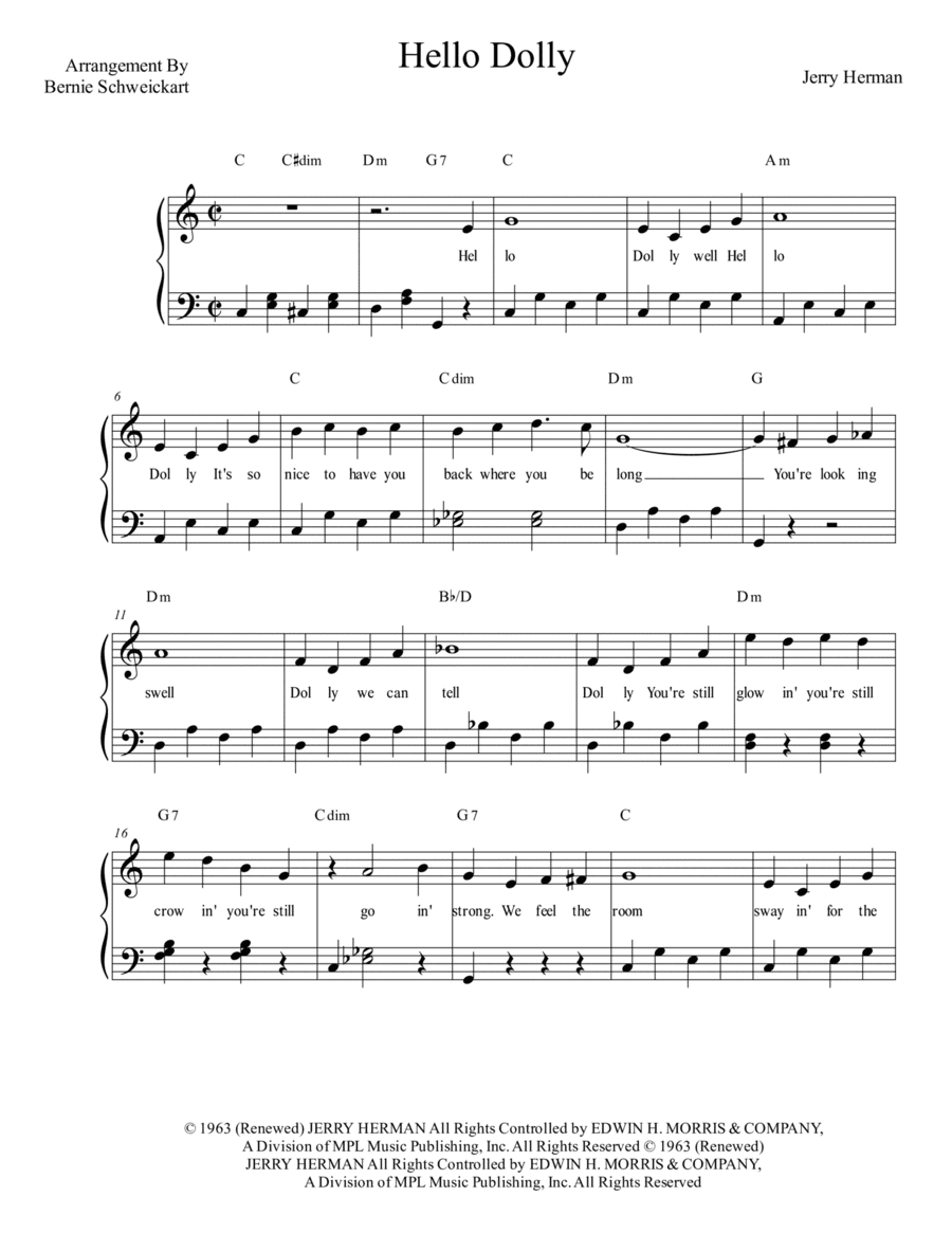 Hello, Dolly! (arr. Bernie Schweickart)