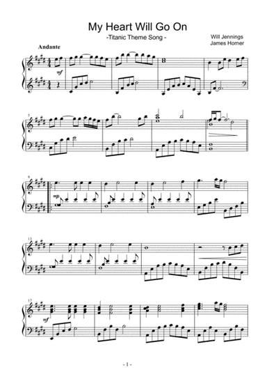 My Heart Will Go On (love Theme From 'titanic') (arr. pacomusique)