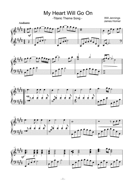 My Heart Will Go On (love Theme From 'titanic') (arr. pacomusique)