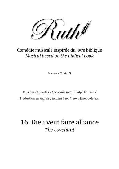 16. Dieu veut faire alliance (The convenant)