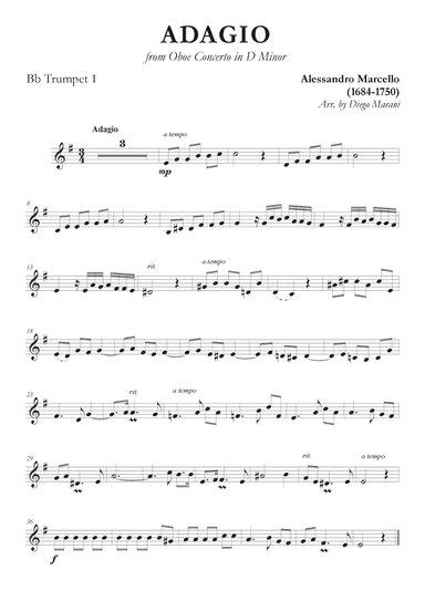 Marcello's Adagio for Brass Quartet (arr. Diego Marani)