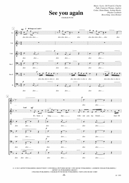 See You Again (arr. Jetse Bremer)