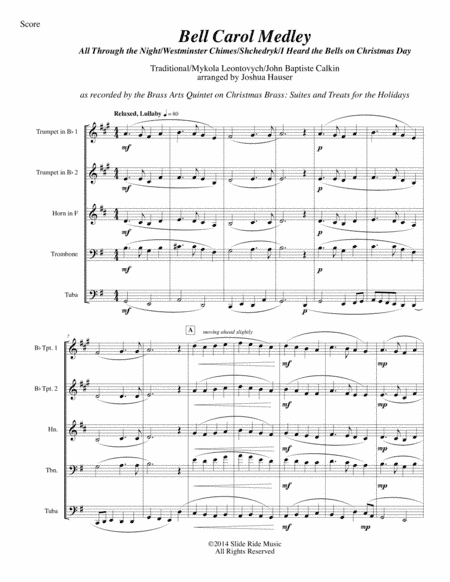 Bell Carol Medley (The Bells of Christmas) - Brass Quintet (arr. Joshua Hauser)