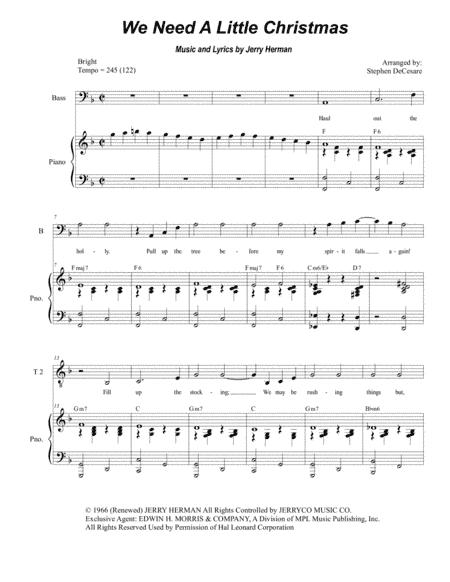 We Need A Little Christmas (arr. Stephen DeCesare)