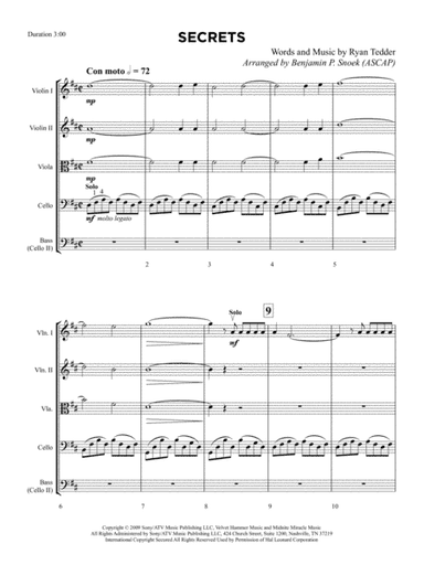 Secrets (arr. Benjamin P. Snoek)
