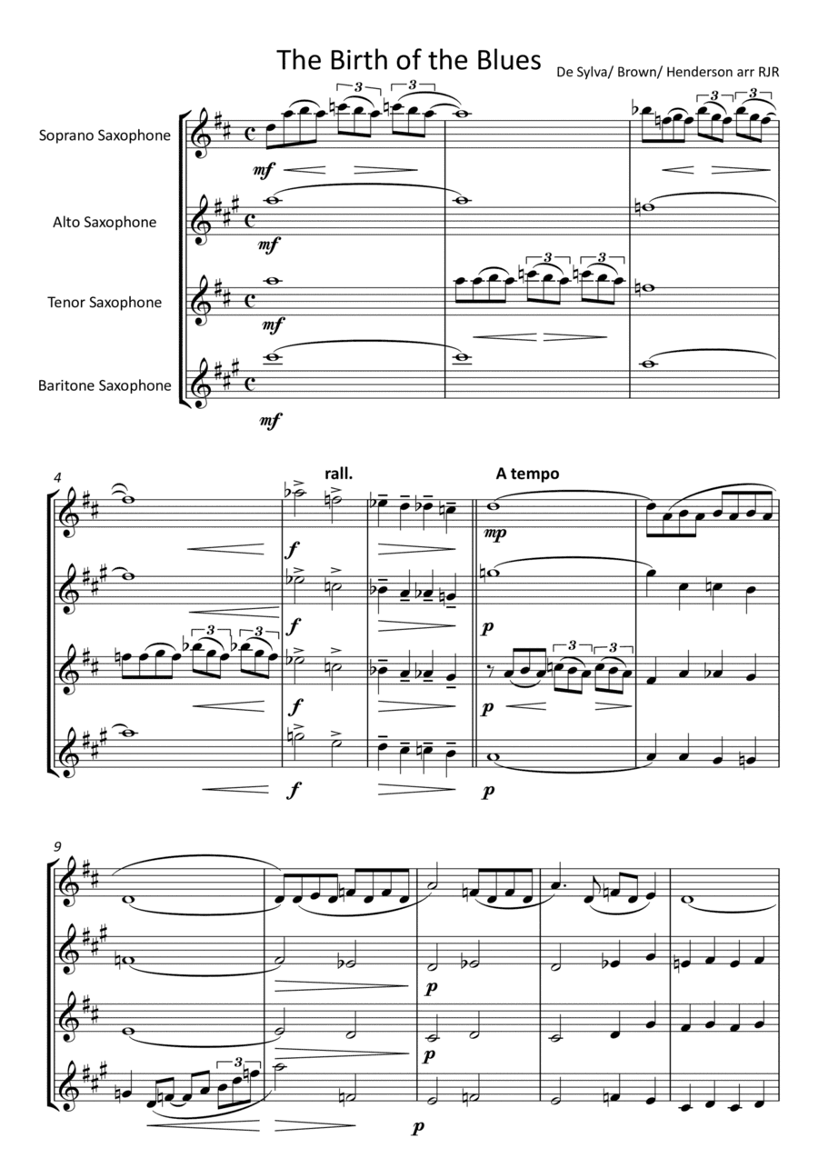 The Birth Of The Blues (arr. Robert Rainford)