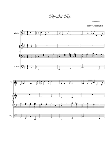 By An' By. Violin, piano and cello (arr. Ester Alessandrini)