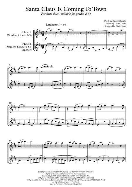 Santa Claus Is Comin' To Town (arr. Edwin Sung)