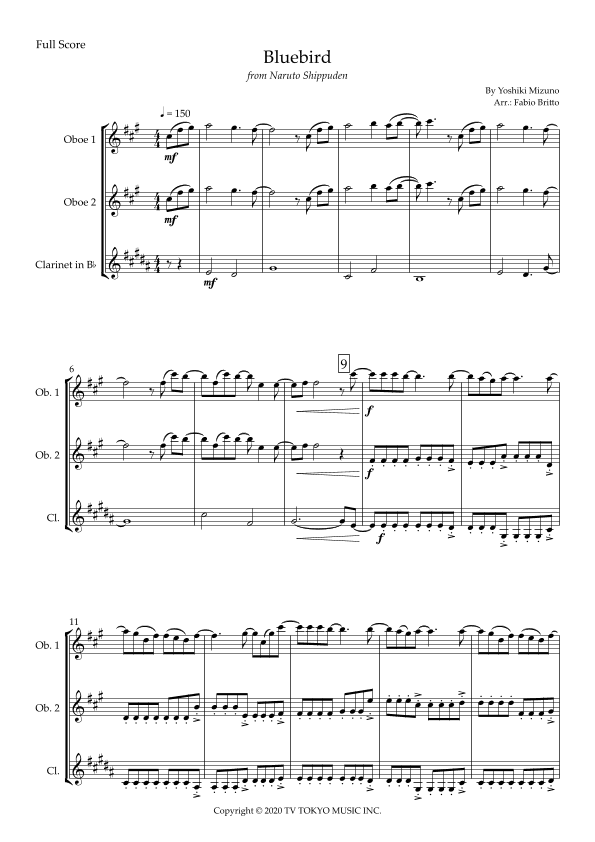 Ikimono Gakari's Blue Bird (arr. Fabio Britto)
